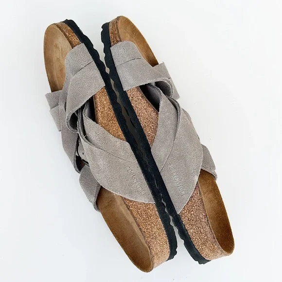 Birkenstock Lugano Suede Woven Sandals Slides Slip On Open Toe 8 - Picture 4 of 7